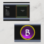 VIBRANT MEMORY MONOGRAM paars violet Visitekaartje (Voorkant / Achterkant)
