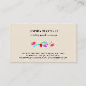 Vibrant Mexican Fiesta Floral Champagne Visitekaartje (Achterkant)