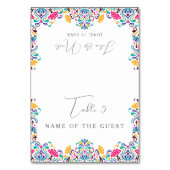 Vibrant Mexican Fiesta Rainbow Wedding Place Card Kaart (Voorkant)