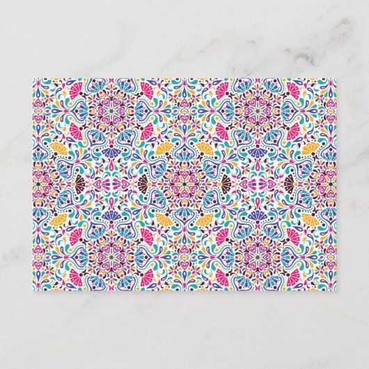 Vibrant Mexican Fiesta Style Rainbow Wedding Informatiekaartje (Achterkant)