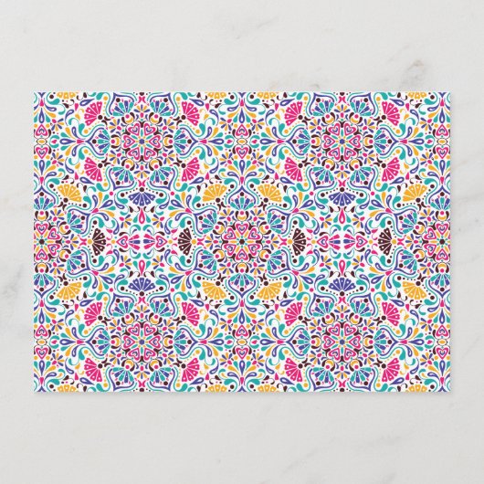 Vibrant Mexican Fiesta Style Rainbow Wedding Menu (Achterkant)