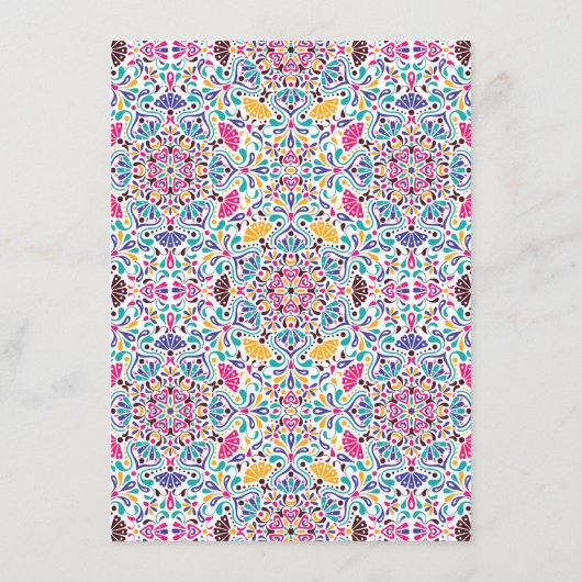 Vibrant Mexican Fiesta Style Rainbow Wedding Menu (Achterkant)