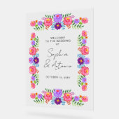 Vibrant Mexican Floral Fiesta Wedding Acryl Bord (Hoek)