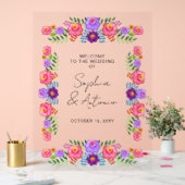 Vibrant Mexican Floral Fiesta Wedding Acryl Bord (Huwelijk)