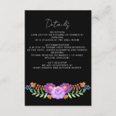 Vibrant Mexican Floral Fiesta Wedding Informatiekaartje (Voorkant)