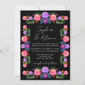 Vibrant Mexican Floral Fiesta Wedding Kaart (Voorkant)