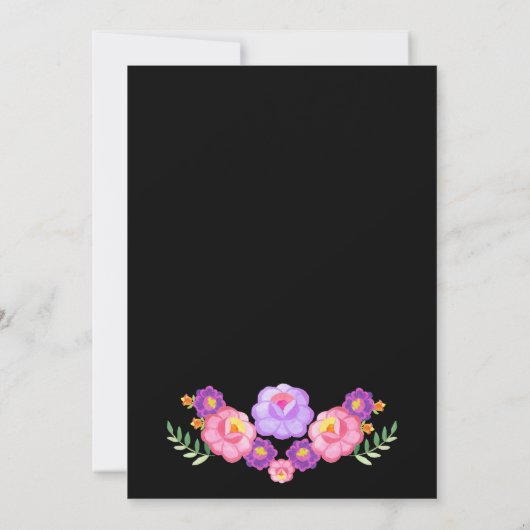 Vibrant Mexican Floral Fiesta Wedding Kaart (Achterkant)