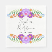 Vibrant Mexican Floral Fiesta Wedding Servet (Voorkant)