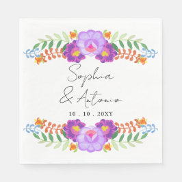 Vibrant Mexican Floral Fiesta Wedding Servet