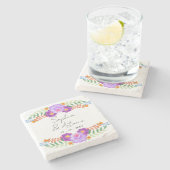 Vibrant Mexican Floral Fiesta Wedding Stenen Onderzetter (Zijkant)