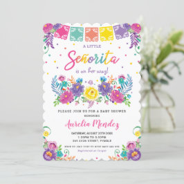 Vibrant Mexican Floral Señorita Baby shower Girl   Kaart
