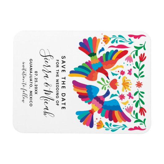 Vibrant Mexican Inspired Save The Date Magneet (Horizontaal)