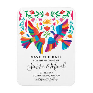Vibrant Mexican Inspired Save The Date Magneet
