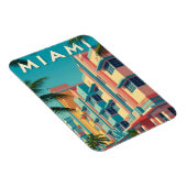 Vibrant Miami buildings with palm trees Magneet (Rechterzijde)