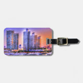 Vibrant Miami Skyline Sunrise Bagagelabel (Voorkant horizontaal)