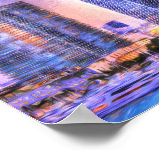 Vibrant Miami Skyline Sunrise Poster (Hoek)
