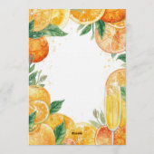 Vibrant Mimosa Brunch Menu – Watercolor Citrus Kaart (Achterkant)