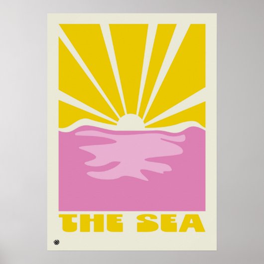 Vibrant Minimalist Abstract Sea Art Print (Voorkant)