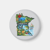 Vibrant Minnesota State Map-Paul Bunyan/Northwoods Magneet (Voorkant)