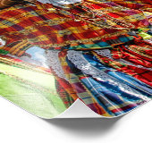 Vibrant Mocko Jumbies Waving Mgin Islands Flags Foto Afdruk (Hoek)