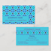 Vibrant modern Abstract, Lattice Aqua Blue Quilt Visitekaartje (Voorkant / Achterkant)