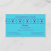 Vibrant modern Abstract, Lattice Aqua Blue Quilt Visitekaartje (Achterkant)