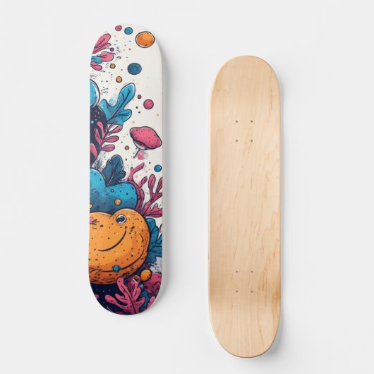 Vibrant Modern Designer Skateboard (Voorkant)