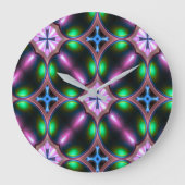 Vibrant Modern Geometric Abstract Grote Klok (Voorkant)