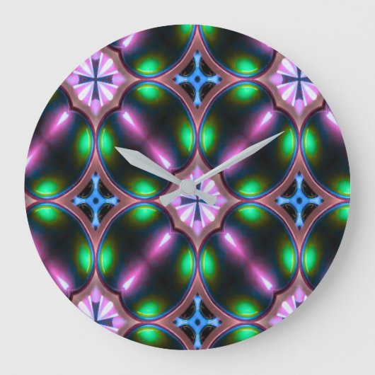 Vibrant Modern Geometric Abstract Grote Klok (Voorkant)