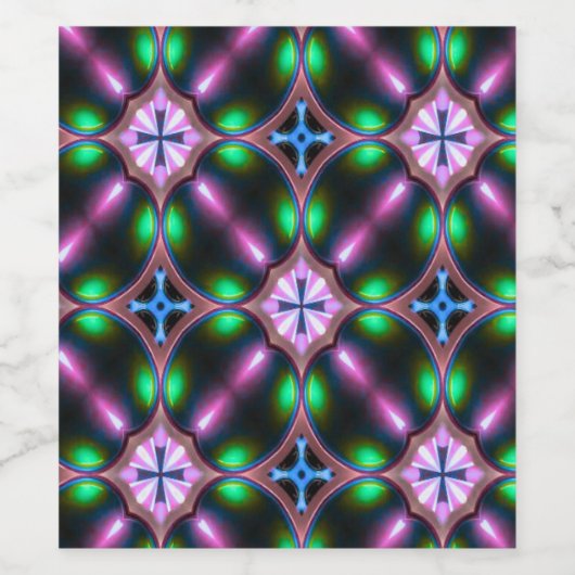 Vibrant Modern Geometric Abstract Wijn Etiket (Enkel label)