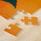 Vibrant modern Kunstroze roze olie schilder Legpuzzel (Zijkant)