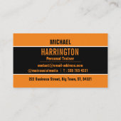 Vibrant modern Oranje en zwart trainer B Visitekaartje (Achterkant)