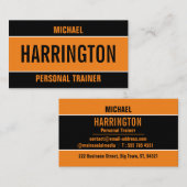 Vibrant modern Oranje en zwart trainer B Visitekaartje (Voorkant / Achterkant)