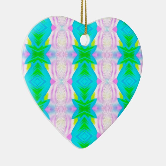 Vibrant modern pastels Abstract lineair patroon Keramisch Ornament (Rechts)