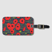 Vibrant Modern Red Poppies Pattern Art Bagagelabel (Voorkant (horizontaal))