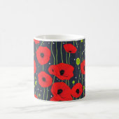 Vibrant Modern Red Poppies Pattern Art Koffiemok (Center)