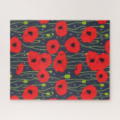 Vibrant Modern Red Poppies Pattern Art Legpuzzel (Horizontaal)