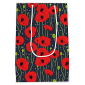 Vibrant Modern Red Poppies Pattern Art Medium Cadeauzakje (Achterkant)