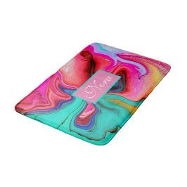 Vibrant Moderne Marble Waterverf personaliseren Badmat