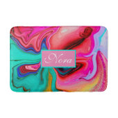 Vibrant Moderne Marble Waterverf personaliseren Badmat (Voorkant)