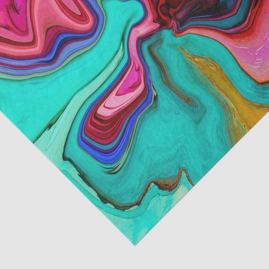 Vibrant Moderne Marble Waterverf personaliseren Tissuepapier (Detail)