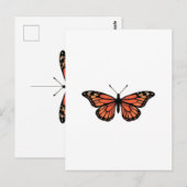 Vibrant Monarch Butterfly Illustration on Light Ba Briefkaart (Voorkant / Achterkant)