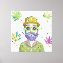 Vibrant Monarch Butterfly Illustration on Light Ba Canvas Afdruk