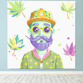 Vibrant Monarch Butterfly Illustration on Light Ba Canvas Afdruk (Insitu (Houten vloer))