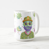 Vibrant Monarch Butterfly Illustration on Light Ba Koffiemok (Voorkant rechts)