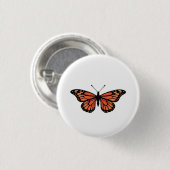 Vibrant Monarch Butterfly Illustration on Light Ba Ronde Button 3,2 Cm (Voorkant /achterkant)