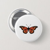 Vibrant Monarch Butterfly Illustration on Light Ba Ronde Button 5,7 Cm (Voorkant /achterkant)