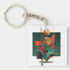 Vibrant Monarch Butterfly Illustration on Light Ba Sleutelhanger