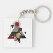 Vibrant Monarch Butterfly Illustration on Light Ba Sleutelhanger (Achterkant)