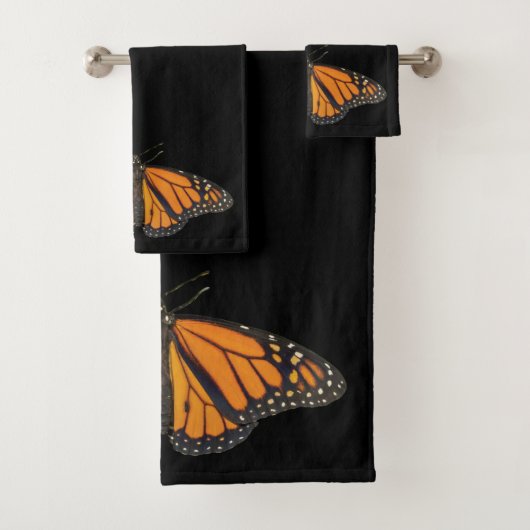 Vibrant Monarch Butterfly Wing Photography Bad Handdoek (Insitu)